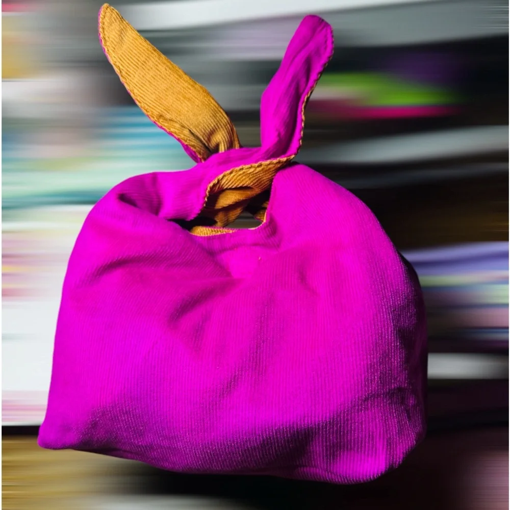 Suede reversible Purple and brown bag. New
